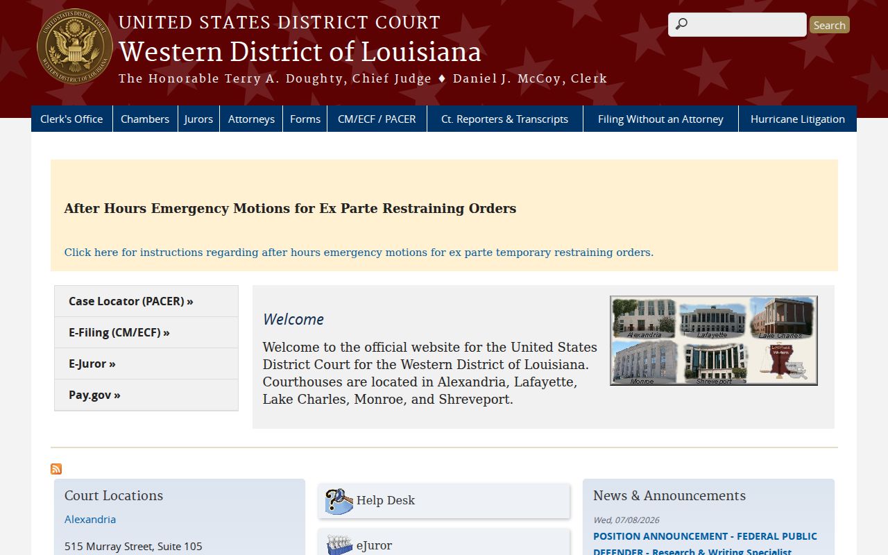 Red River Parish criminal court records Western District of Louisiana