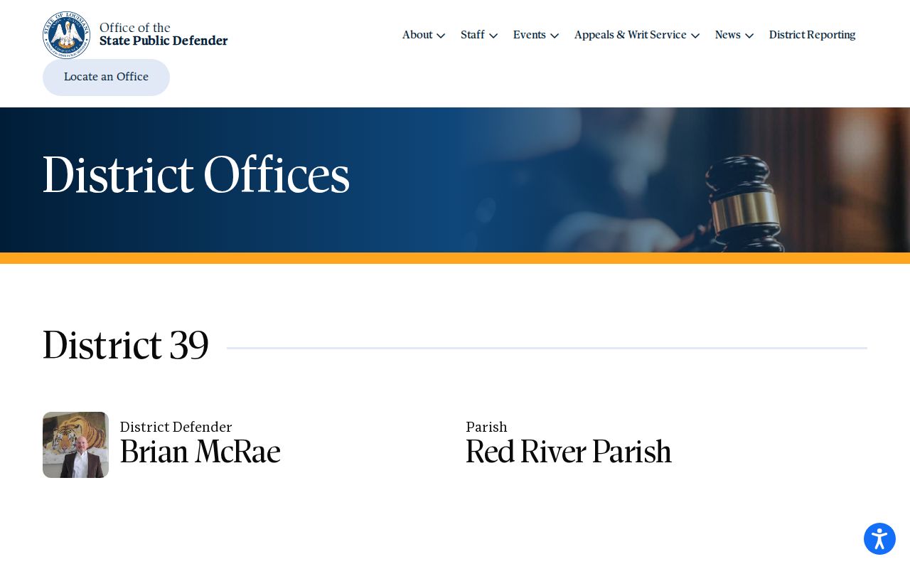 Red River Parish Hall Summit criminal court District 39 information