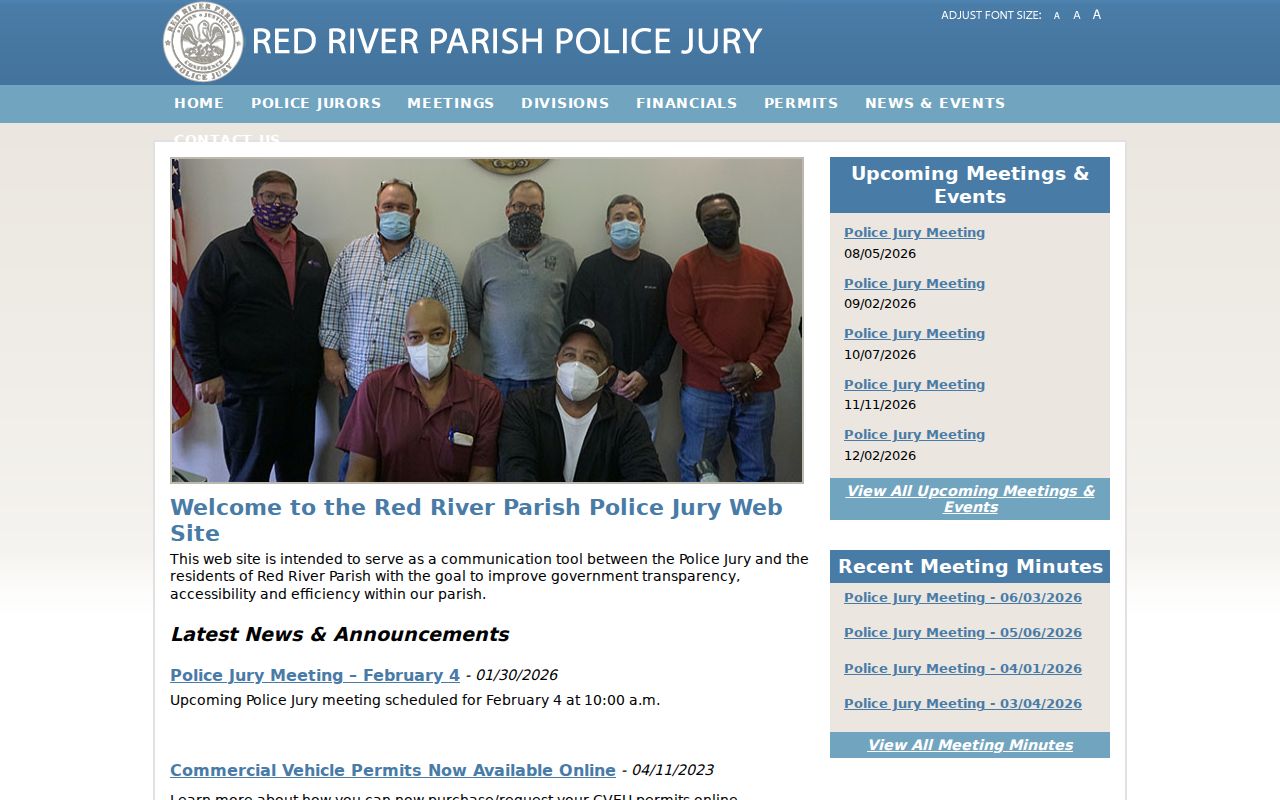 Red River Parish criminal records parish government website