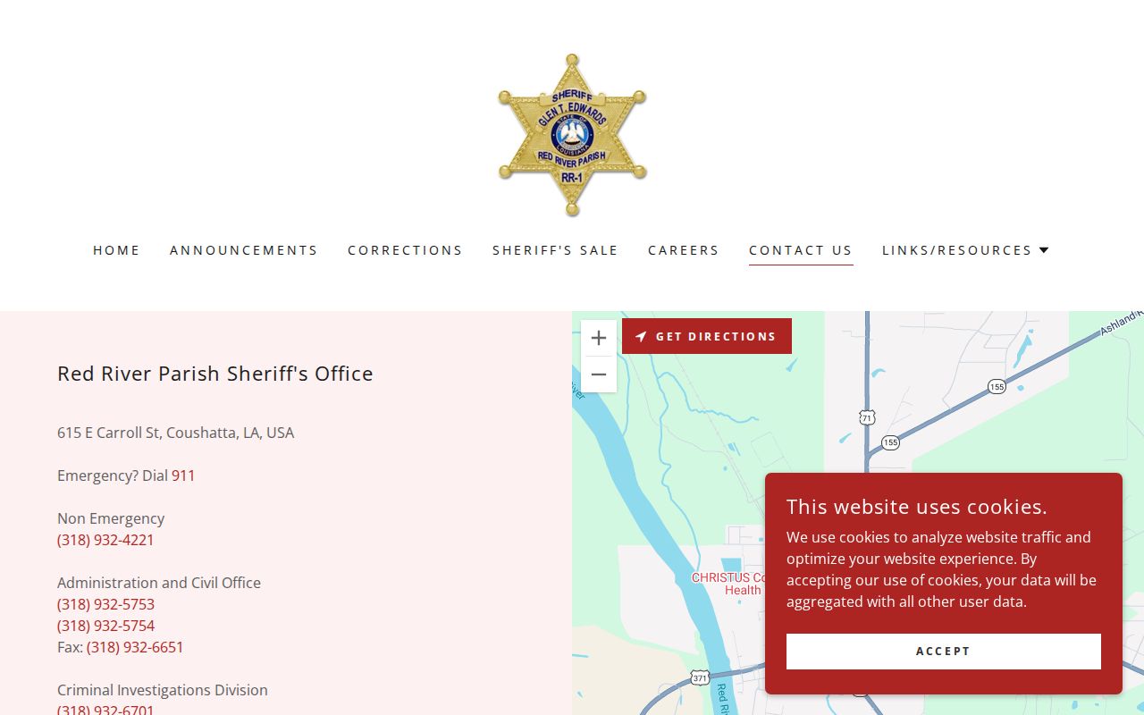 Red River Parish criminal records Sheriff contact information